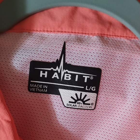HABIT UPF 40 Men's Long Sleeve Fishing Shirt in Coral Large - Picture 5 of 11
